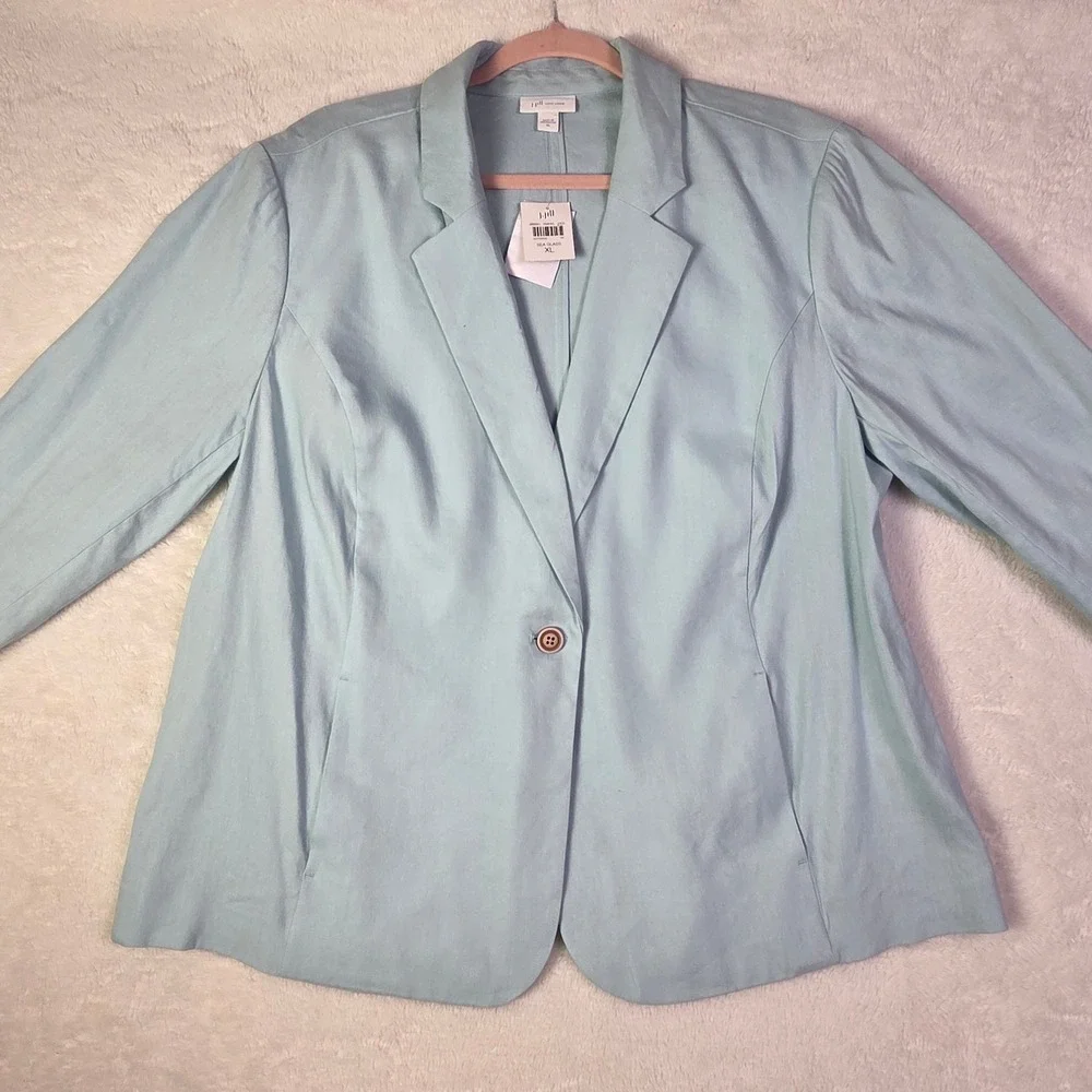 J.‎ Jill Love Linen Sea Glass Blue Blazer Jacket XL NWT 265251